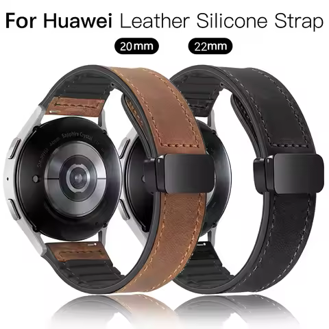 Leather Silicone Strap for Huawei Watch GT 5 4 46mm 41mm Band Wristband Bracelet for Huawei GT5 GT4 