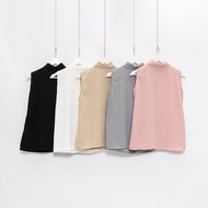 INNER TURTLENECK Sleeveless Tanpa Lengan Flowy Daleman Basic Manset Buntung Atasan Pendek Wanita / T