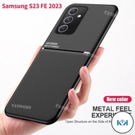 KK Samsung S23 FE 2023 Phone Case Car Magnetic Holder Leather Casing For Samsung Galaxy S23FE S 23 2