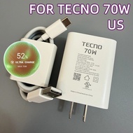 for TECNO 70W Charger 6A Type C Cable Compatible with Tecno Pova 7 Ultra/Camon 40 Premier 5G Also Su