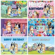 1pc Bluey Birthday Backdrop Cloth Decoration Party Photography Cloth Banner Poster Photography Props
