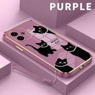 Case For IQOO Z9 5G Z9X 5G Z6 5G Z7i Z7x Neo U5x Simple Cat Soft 6D Plating Kesing hp