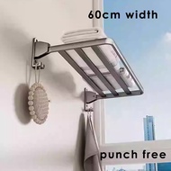 ArtLiving Service Yard Wall Mounted Drying Rack Foldable Laundry Rack Punch Free Towel Rack