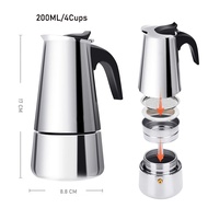 Moka Coffee Pot Espresso Latte Percolator Stove Coffee Maker Espresso Pot Italian Coffee Machine 200300450ml Stainless Steel