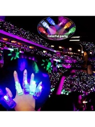 隨機顏色 Led 派對手指燈、Led 手指手電筒用於照亮派對、聖誕節、音樂會表演環形玩具