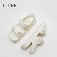 UTUNE Womens Sandals Nylon Strip Beach Style Sandal Casual Soft Sole Non-Slip Flat Beach Shoes Women