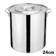 Stainless Steel Pot Set Stock Pot Stainless Steel Barrel Round Barrel With Cover Commercial Soup Bar