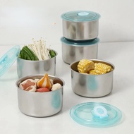 6PCS Stainless Steel Food Container Fresh Keeping Box Sealed Lid Crisper Box Ice Cooler box