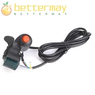 BETTER-MAYSHOW Electric Bike Thumb Throttle, LED 12V-99V Scooter Thumb Throttle, Black Easy Installa