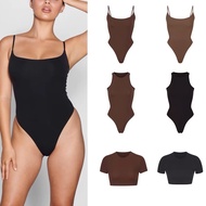 Skims Fits Everybody Cami High Neck Bodysuit Super Cropped Top Tank Tee Shirt