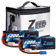 Zeee 3S Lipo Battery 6000mAh 11.1V 80C Hard Case Battery EC5 Connector 2 Pack Batteries with 1 Pcs L