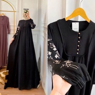 Ayunda Gamis Bordir Jumbo S M L XL XXL XXXL 5L Bahan Cey Crinkle Airflow Premium Ld 140 130 120 110 