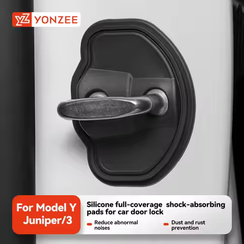 YZ For Tesla Model 3 Highland Y Juniper 4Pcs Car Door Lock Cover Protection Silicone Door Shock Abso