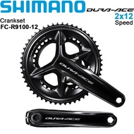 SHIMANO จานหน้า R9200 DURA-ACE ความเร็ว2X12ฮอลโลวเท็ค II จานหน้าจักรยานเสือหมอบ FC-R9200ชิ้นส่วนจักร
