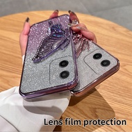 Phone Case for Motorola Moto G06 Power Back Cover Quicksand Glitter 3D Butterflies with Drilling Shi