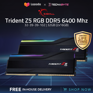 G. SKILL Trident Z5 RGB | 32GB(2x16GB) | 6400 MHz DDR5 | 32-39-39-102 | Desktop Memory RAM - Silver/Black