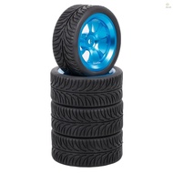 4pcs 65mm Rubber Tyre Metal Wheel Rims  High Grip Rubber Tires  for 1/12 1/14 1/18 Wltoys RC Car 144001 A959 124019 124018