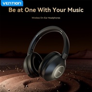 Vention Bluetooth Headphones Black Bluetooth 5.3 Wireless Headphone With 20 Hrs Music On-Ear Stereo 