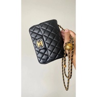 23C 23K CF Golden Ball Style Square Fat Walnut Woven Style Golden Ball GR Original Sheepskin Chanel 