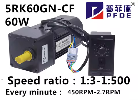 5RK60GN-CF 220V AC Geared Motors 60W Induction Small Machine 2.7/4.5/6.9/9/12.5/18/22/27/33/45/54/67