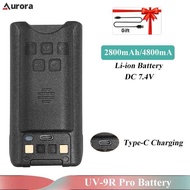 々 Baofeng UV-9R Pro Li-ion Battery 2800/4800mAh UV-9R Plus Enlarge Li-ion Batteries Type-C Charging