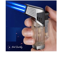 TWIN FLAME Windproof Jet Torch Refillable Butane Lighter