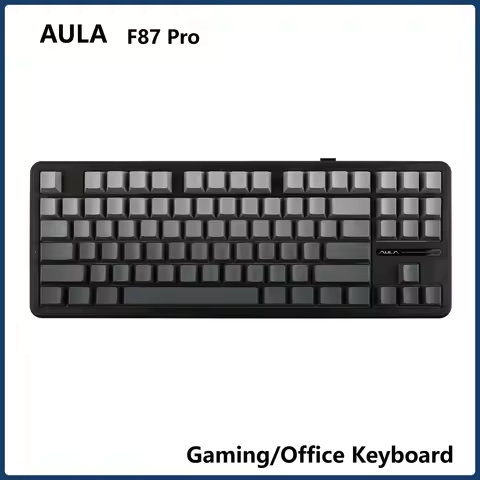 AULA F87 Pro Tri-mode Connection Gaming Keyboard 87 Keys Side-engraved PBT Keycaps Wireless Mechanic