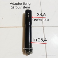 adaptor fork ke stem sepeda federal 21.1 / 22.2 untuk MTB 25.4 ke ukuran oversize 286 Aloy hitam