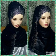 Shawl Heavy chiffon crown manik tepi
