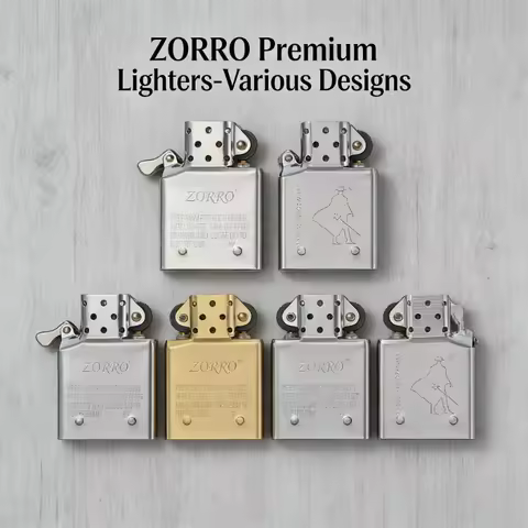 New ZORRO Windproof Dual Fire Jet Lighter Butane Oil Inflatable Flint Insert Universal DIY Tool for 