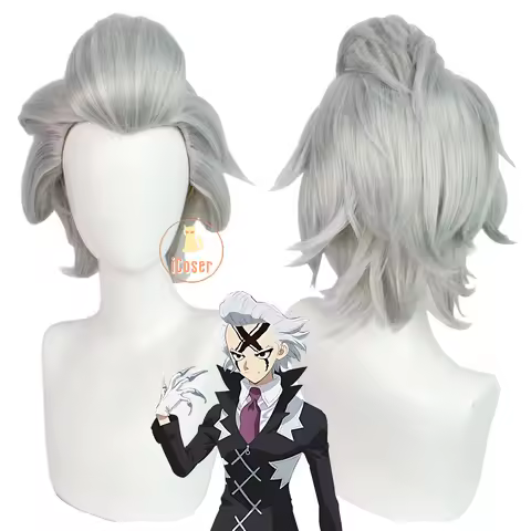 Anime Dr. Stone Science Future Dr. Xeno Houston Wingfield Cosplay Wig Silver Short Hair Scientist Ha
