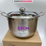 3-bottom stainless steel chicken boiling pot 32cm stainless steel 430, genuine FiveStar