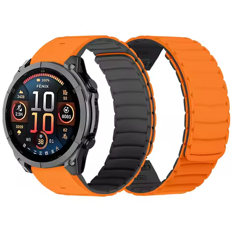 Magnetic Silicone Watch Band For Garmin Fenix 8 E 7 7X 6 6X/Epix Pro 47mm 51mm/TACTIX/Instinto 3/G2