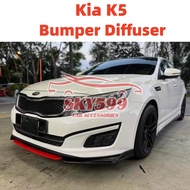 Kia K5 Front Bumper Diffuser Lip Wrap Angle Splitters Color Black / Carbon / Color