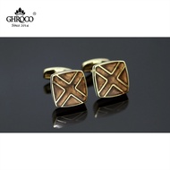 GHROCO High Quality Exquisite Square Shape Golden X with Drop Epoxy French Shirt Cufflinks Fashion Luxury Gifts for Business Men Cuff Link