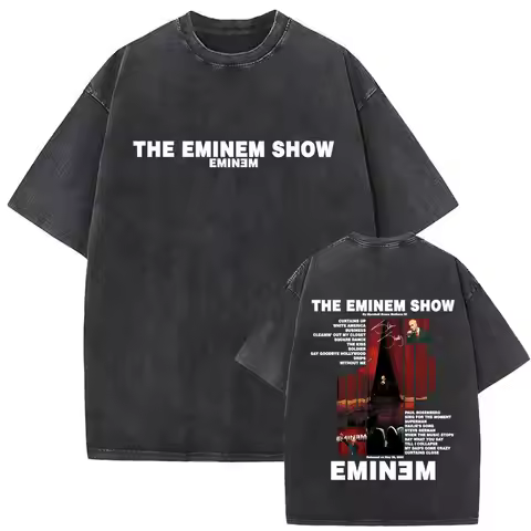 Washed Vintage Rapper Eminem The Eminem Show Graphic T-shirt Men Women Hip Hop Fashion Oversized Sho