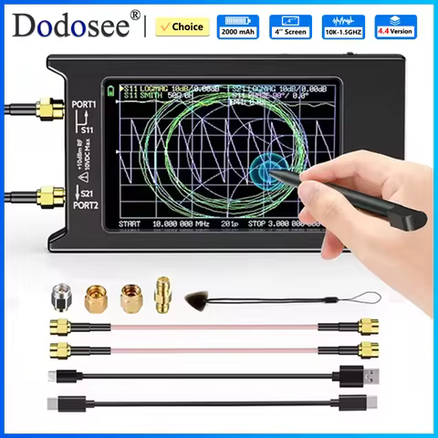 Dodosee 2025 V4.4 NanoVNA-H4 Spectrum Anslyzer Vector Network Antenna Analyzer 10KHz-1.5GHz MF HF VH