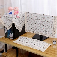 Cotton Linen LCD Computer Dust Cover 19inches 22 Inches 27inches 32 Inches Monitor Cover / Keyboard 