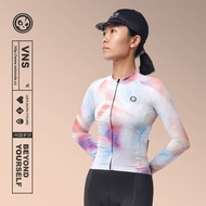 【VNS】ROCKBROS 「Bright Sky」Women Cycling Jersey Summer Sunscreen Breathable Cycling Top YKK Zipper With Pocket Bicycle Tops