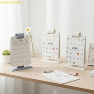 CODECOVEI 2026 Desk Calendar, Paper Page Flipping Cartoon Desk Planner, Colorful Cartoon Date Displa