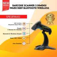 R8BT PRJ888 Barcode Scanner Bluetooth Wireless 2D Iware + Stand Holder Scanner R8BT 2 Dimensions