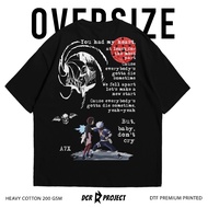 DCRProject oversized heavy cotton t-shirt 200 gsm obito little piece of heaven a7x - Black