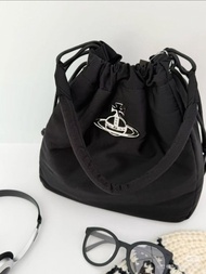 Vivienne Westwood Hilary 西太后復古土星尼龍抽繩水桶包