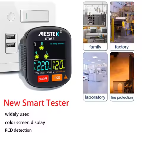 Latest Socket Tester Outlet Tester RCD GFCI NCV Test Outlet Checker EU US UK Plug Ground Zero Line 3