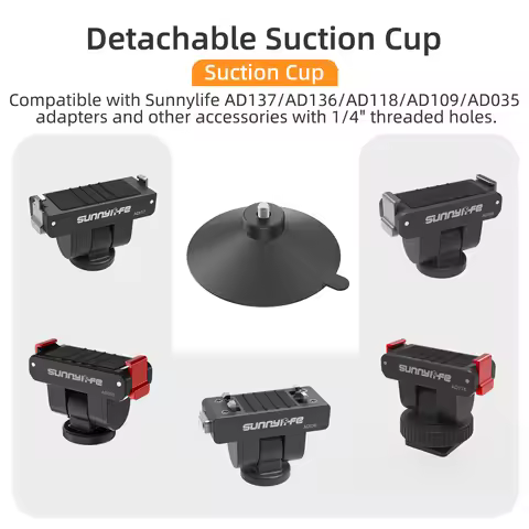 Magnetic Quick-Release Ball Head Suction Cup Mount for DJI Osmo 360/Action 5 Pro/4/3