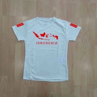 baju kaos 17 agustus atasan senam fitness training wanita merah putih - putih l