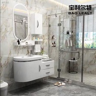 ♂▨❀Overall wash PVC bathroom cabinet narrow wash basin cabinet combination bathroom cabinet wash basin cabinet combinati