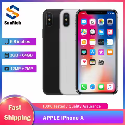 Original Apple iPhone X 4G LTE Smart Phone 64GB/256GB ROM 5.8" A11 Bionic Chip Hexa Core FACE ID Unl