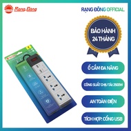 Ổ cắm đa năng USB 3m 5m OC02.USB 3C/3M/10A chính hãng Rạng Đông 02 cổng USB vỏ nhựa ABS siêu bền chố