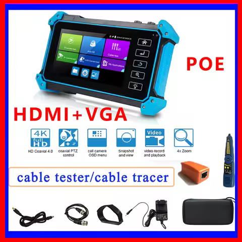 IPC Tester IPC-5200CPLUS with HDMI VGA 8MP/AHD/CVI/TV/SDI CCTV Tester Input 5.4in CCTV Monitor for I
